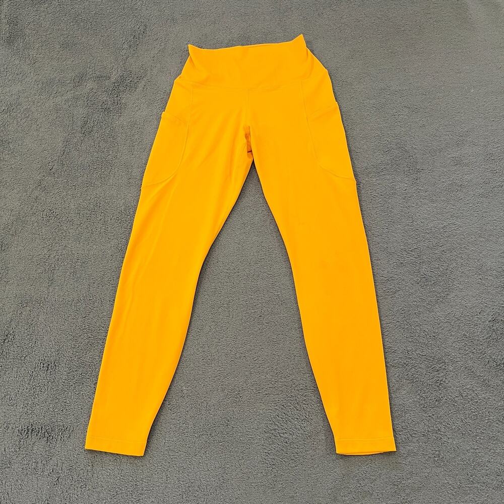 Nike One Dri-FIT Marigold Yellow High Rise Pocket Athletic Leggings Women's Sz S